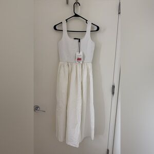 NWT Theory Sleeveless Volume Dress in White.
